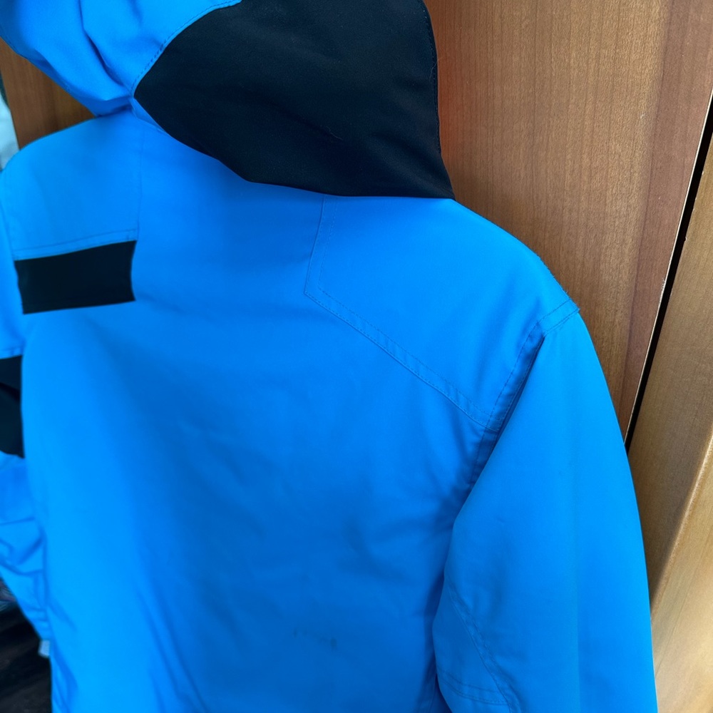 Gently used blue Spyser ski jacket with hood - Picture 5 of 6